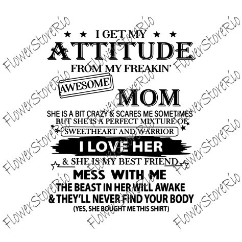 I Get My Attitude From My Freaking Awesome Mom Funny T Svg Etsy