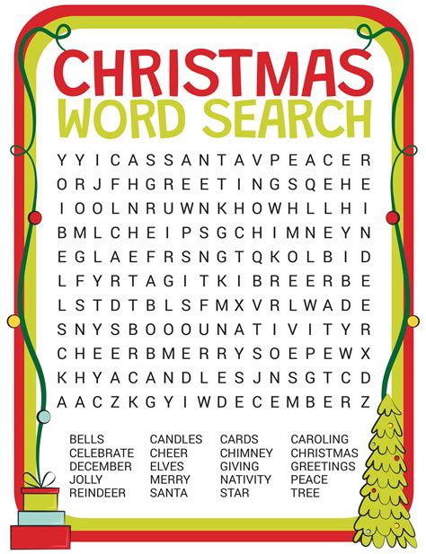 15 Best Big Printable Christmas Word Searches