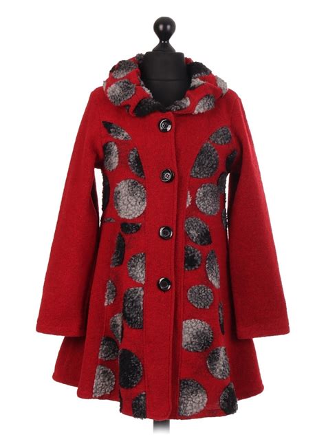 Italian Medium Length Flared Lana Wool Coat