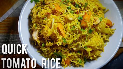 How To Make Quick Tomato Rice Easy Recipe At Home Youtube