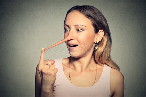 Woman With Long Nose Liar Concept Stock Image Image Of Nose