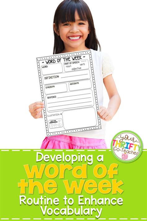 Word Of The Week Routine To Enhance Vocabulary Free Worksheet Your