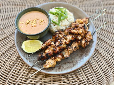 Grilled Indonesian Chicken Satay Peanut Sauce Jess Pryles