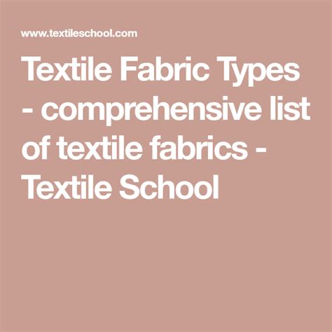 Textile Fabric Types Comprehensive List Of Textile Fabrics Textile
