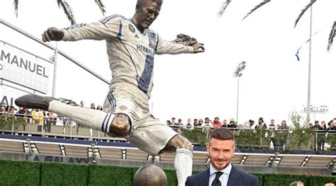 David Beckham Commemorated With Grand Statue At La Galaxy Sports India Show
