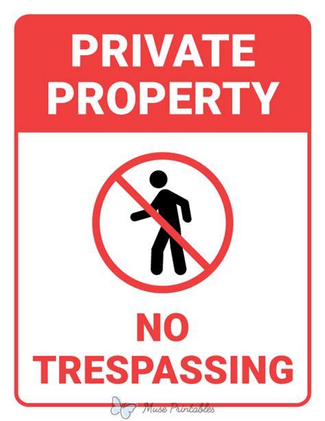 Printable Private Property No Trespassing Sign