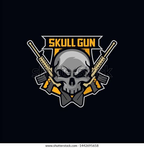 Skull Gun Esport Game Team Mascot Stock Vector Royalty Free 1442695658