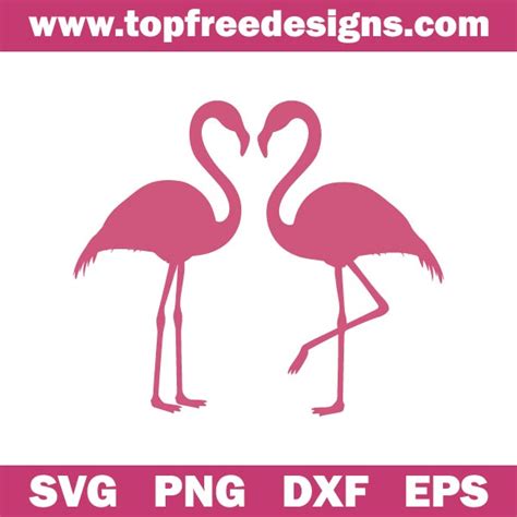 Two Flamingos Free Svg File Topfreedesigns