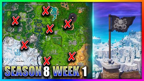 Visit All Pirate Camps Fortnite Season 8 Week 1 All 7 Locations