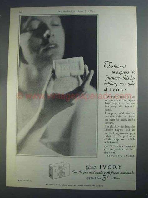 Cu0607 1926 Ivory Soap Ad Fashioned To Express Its Finenes Ivory