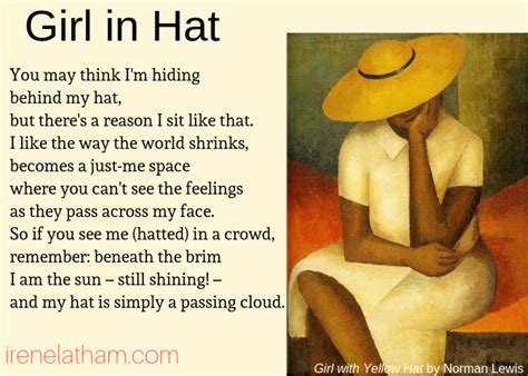 Live Your Poem Artspeak Happy Poem Girl In Hat By Irene Latham