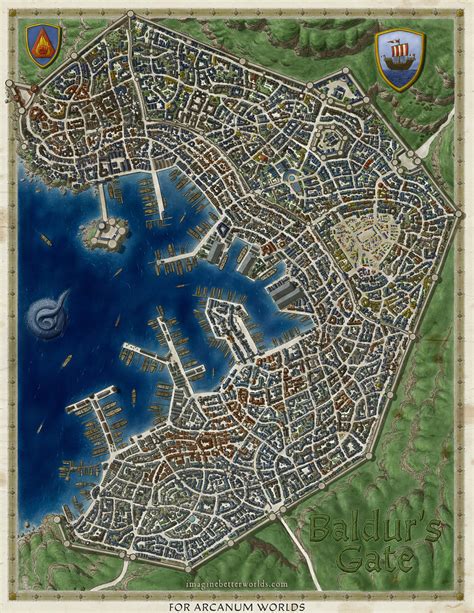 Artstation Baldurs Gate City Map