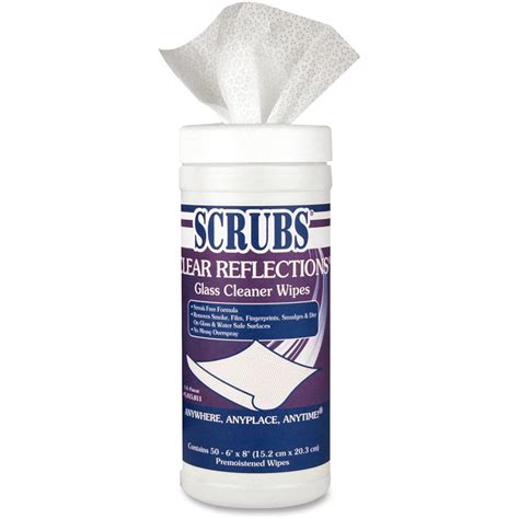 Dymon Scrubs Clear Reflections Glass Cleaner Wipes 50 Sheets