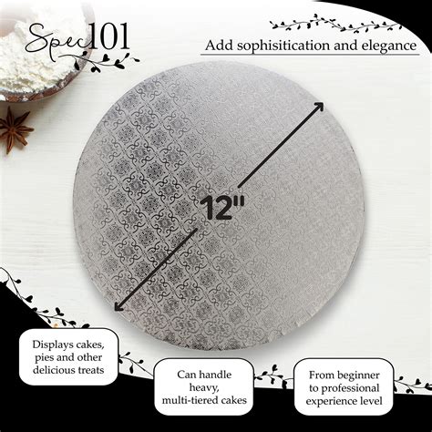 Spec101 Round Cake Drums 12 Inch 12pk Silver Cake Drum Boards