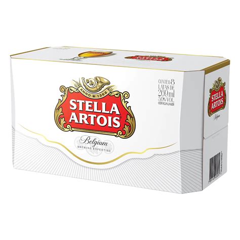 Pack Com 6 Cervejas Lager Premium Stella Artois Lata 350ml