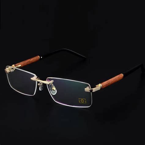 Vazrobe Glasses Frame For Men Rimless Eyeglasses Man Gold Grey Frameless Spectacles For Optical