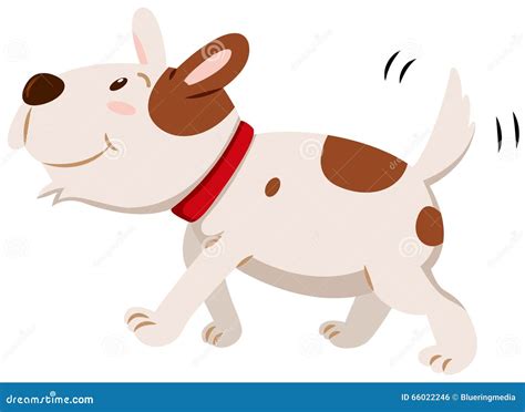 Little Dog Wagging Its Tail Stock Vector Illustration Of Background