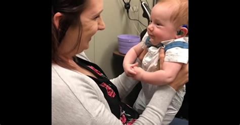 Watch Heartwarming Moment Hearing Impaired Baby Hears Mom S Voice For The First Time