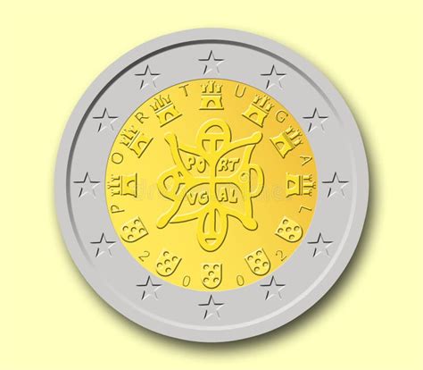 Two Portuguese Euro Coin Stock Illustration Illustration Of Credit