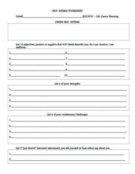 Boundaries Therapy Worksheets