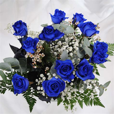 Buy Fresh 12 Blue Roses Bouquet Homeland Florists