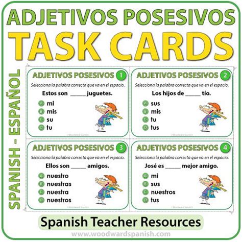 Spanish Possessive Adjectives Task Cards Adjetivos Posesivos My Xxx