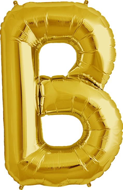 Large Letter B Foil Balloon Gold The Partys Here