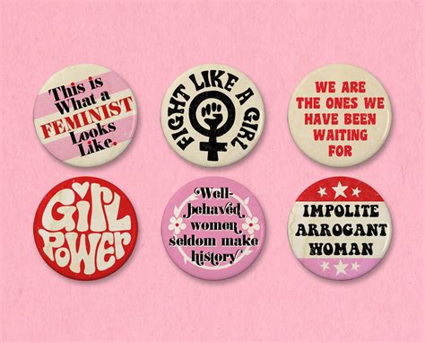Feminist Button Set Pin Button Design Feminist Feminist Pins