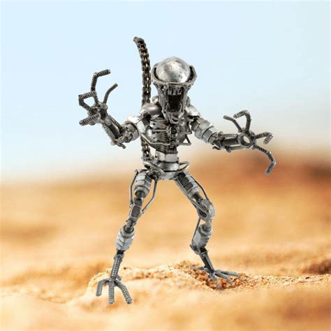 Alien Xenomorph Metal Sculpture Alien Scrap Metal Sculpture Art Model