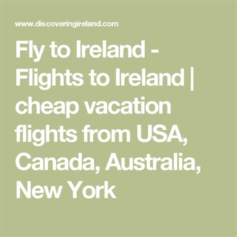 Fly To Ireland Flights To Ireland Cheap Vacation Flights From Usa