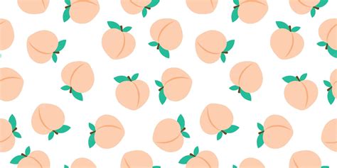 Download Cute Peach Pattern Whie Background Wallpaper