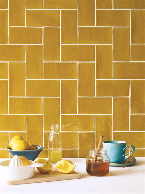 11 Beautiful Ways To Use Metro Tiles Yellow Tile Kitchen Wall Tiles