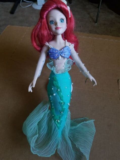 Ariel Little Mermaid Porcelain Doll With Stand Ebay