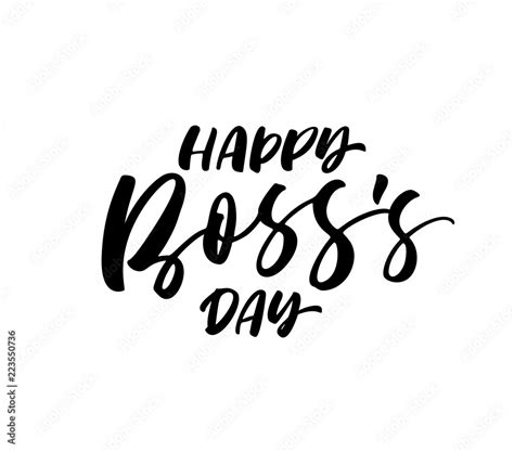 Happy Bosss Day Card Modern Vector Brush Calligraphy Ink