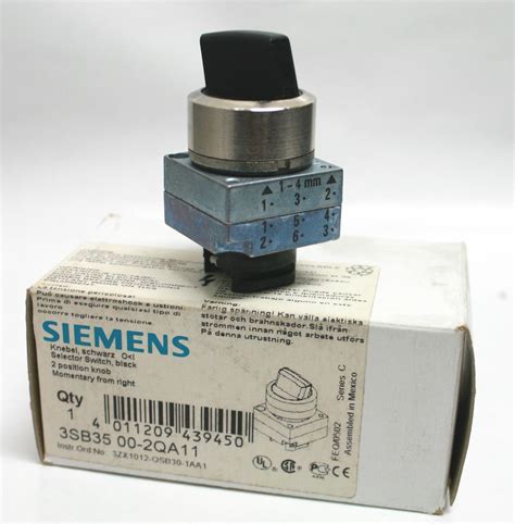 Siemens 3sb35 00 2qa11 Selector Switch Head 2 Pos 22 Mm Momentary