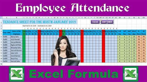 Recommendation Ms Excel Attendance Sheet Formula 2019 Calendar In Download