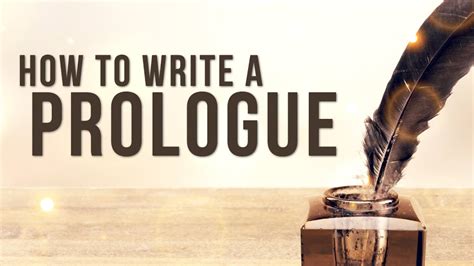How To Write A Prologue Writing Advice For Fiction Books Youtube