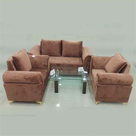 Engineered Wood Brown Velvet Five Seater Sofa Set 311 At Rs 25999