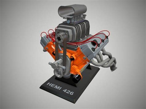 3d Blown Hemi Engine Model In 2020 Hemi Engine Hemi Engineering