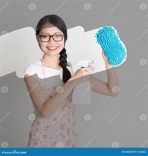 asian woman doing house chores stock image image of hygiene office 44346475