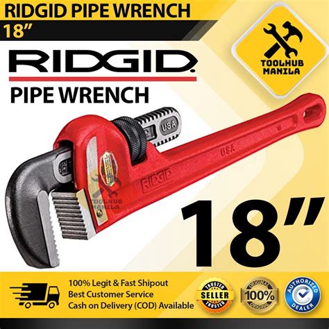 Ridgid Pipe Wrench 18 Heavy Duty Straight Pipe Wrench Shopee