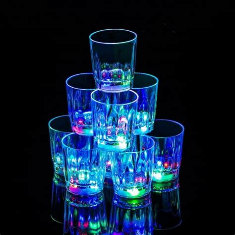 24 Light Up Shot Cups Plastic Led Flashing Light Up Led Cups Shots