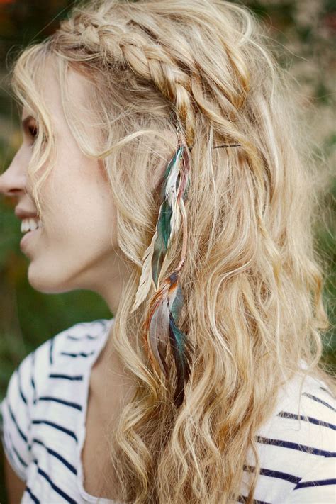 Only 10 left in stock. Feather Hair Clip: hair feathers extension, blue and white ...