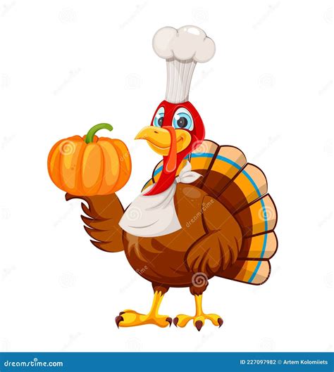 Happy Thanksgiving Cartoon Character Turkey Bird Stock Vector