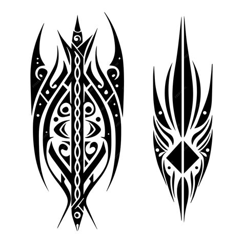 Premium Vector Tribal Tattoo Design Black And White Hand Drawn