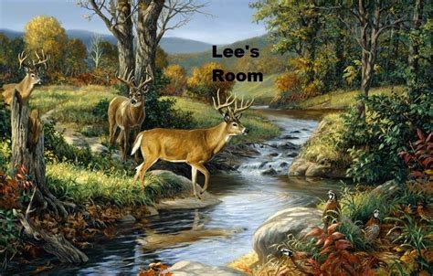 Creek Deer Wild Animal Nature Home Decor Poster Wall Art