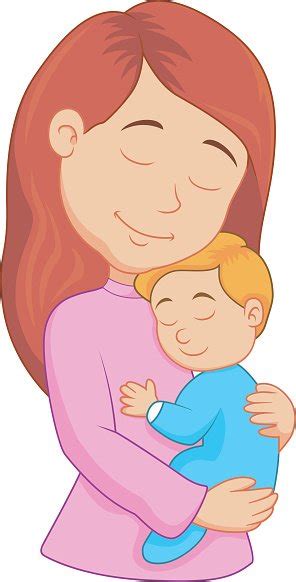 Mom And Son Cartoon Cartoon Mother Holding Her Son Vector Images
