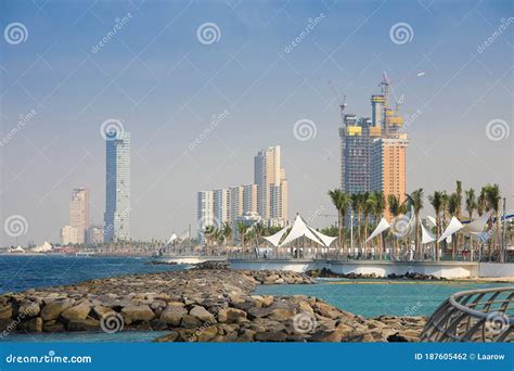 Ksa Jeddah Cityscape New Corniche Jeddah City Saudi Arabia Red