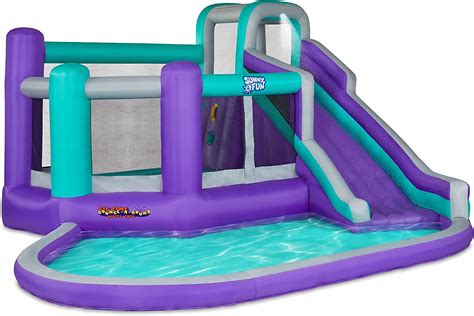 Purple Bounce A Round Inflatable Water Slide Park Outdoor Games And Toys At
