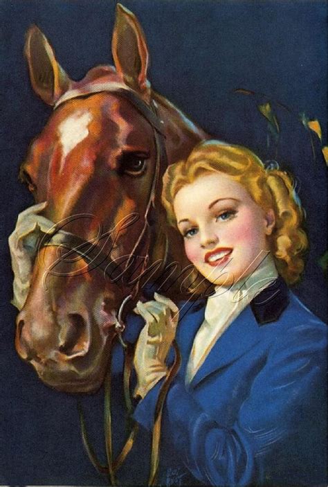 Vintage Equestrian Horse Pin Up Calendar Girl English